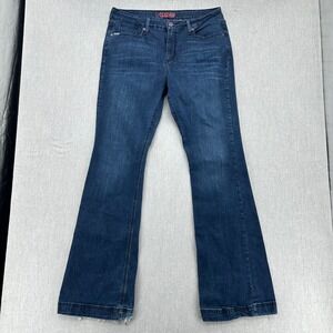 Cinch Jeans Womens 33/15 XL Blue Lynden Bootcut Western Distressed Hem Denim